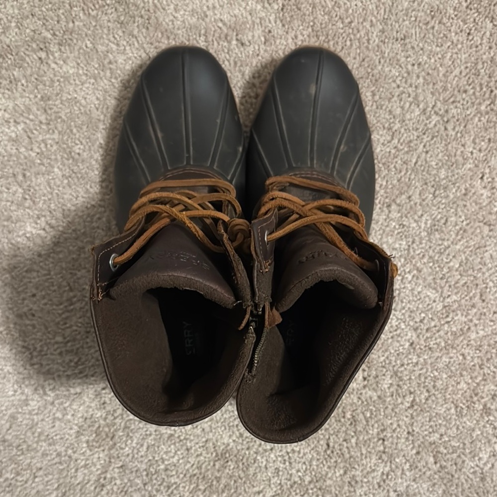 Sperry Brown and Black Winter Boots with Waterproof Traction
